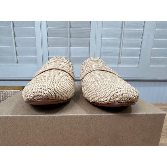 Carrie Forbes Tapa Woven Raffia Loafer Mules Natural Woven Raffia Size 8 US NWOT - Picture 8 of 15
